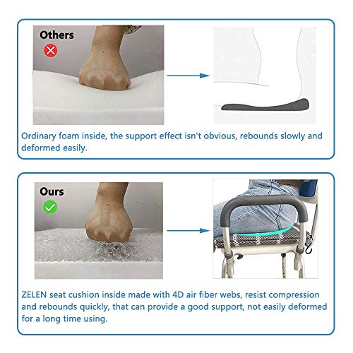 Shower Seat Cushion Bath Bench Shower Chairs for Seniors Elderly Disabled Bathtub Cushion Transfer Bench Handicap Bath Stools Padded Mat Chair Shower Pad Tub Seats Bath Pillow (Only 1 PCS Cushion)