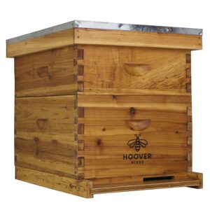 hoover hives 10 frame bee hive starter kit for bee keepers - langstroth beehive kit comes with 2 honey bee hives boxes that are coated in 100% naturally organic beeswax (unassembled)