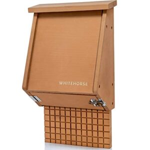 whitehorse 4-compartment bat house - a premium cedar bat box that is built to last - enjoy a healthier yard with fewer mosquitos while supporting bats (brown)