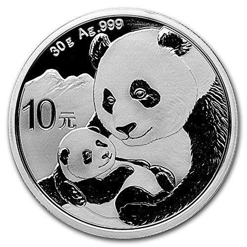 2016 - Present (Random Year) Lot of (5) 30 Gram Chinese Silver Panda with Certificates of Authenticity 10 Yuan ¥10 BU