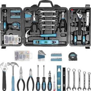 tool kit, household hand tool set, wesco 144pcs home tool kit with portable storage case, electrician hand tools kit for home