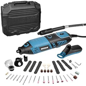 wesco rotary tool kit, 7 variable speeds 8000-35000rpm,flexible shaft, 82 accessories, rotary multi-tool for cutting, carving, engraving, polishing, and detail sanding diy project