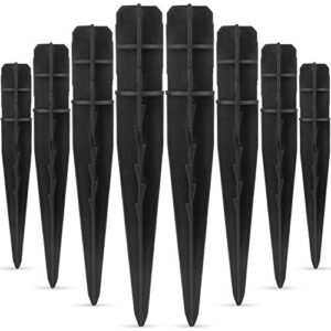 beau jardin 8 pcs plastic ground replacement spikes stakes 0.8 inch diameter for solar pathway lights torch lights garden lights for yard patio walkway landscape 5inch tall bg294