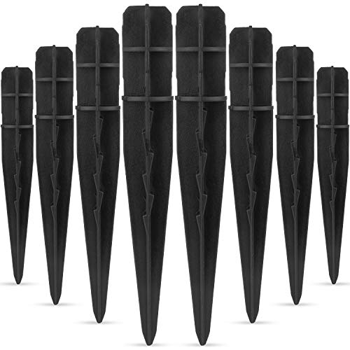 BEAU JARDIN 8 Pcs Plastic Ground Replacement Spikes Stakes 0.8 inch Diameter for Solar Pathway Lights Torch Lights Garden Lights for Yard Patio Walkway Landscape 5inch Tall BG294