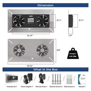 ALORAIR Crawlspace Ventilation Fan, Crawlspace Fan vent with Temperature Humidity Controller, Timing Cycle, Speed Control, for garage, shed, crawl space, basements, 240CFM (Air-out)