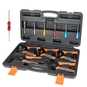 icrimp closed barrel crimper, stamped contacts crimper and weather pack terminal crimper tool kit w/extraction tools-12pcs included