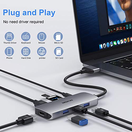 Docking Station for MacBook Pro Air, USB C Docking Station Dual Monitor,Dual HDMI Adapter Hub for Mac MacBook Pro with 2 HDMI(4K @60Hz), 3USB3.0,SD TF Card Reader and 100W PD USB C Port