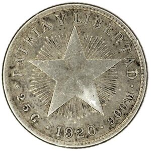 1920 CU Cuba KM# A12 Fatherland and Freedom 10 Centavos Good