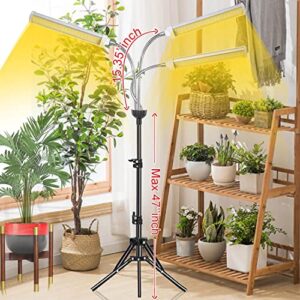 Abonnyc Grow Light for Indoor Plants with 47''inch Stand Plant Lights Full Spectrum Timer for Seedlings, 3 Switch Modes,15-47 inch Adjustable Tripod Stand & Gooseneck