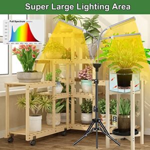 Abonnyc Grow Light for Indoor Plants with 47''inch Stand Plant Lights Full Spectrum Timer for Seedlings, 3 Switch Modes,15-47 inch Adjustable Tripod Stand & Gooseneck