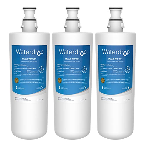 Waterdrop 3US-AF01 Under Sink Water Filter, Replacement for Standard Filtrete® 3US-AF01, 3US-AS01, Aqua-Pure AP Easy C-CS-FF, WHCF-SRC, WHCF-SUFC, WHCF-SUF, NSF/ANSI 42 Certified, Pack of 3