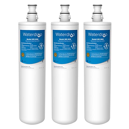 Waterdrop 3US-MAX-F01 Maximum Under Sink Water Filter, Replacement for Filtrete® Advanced 3US-PF01, 3US-MAX-F01, 3US-PS01, 3US-MAX-S01, Manitowoc K-00337, K-00338, NSF/ANSI 42 Certified, Pack of 3