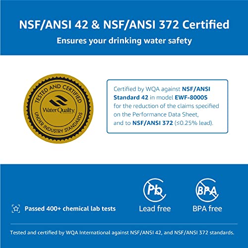 Waterdrop 3US-MAX-F01 Maximum Under Sink Water Filter, Replacement for Filtrete® Advanced 3US-PF01, 3US-MAX-F01, 3US-PS01, 3US-MAX-S01, Manitowoc K-00337, K-00338, NSF/ANSI 42 Certified, Pack of 3