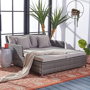 safavieh pat7500b outdoor collection cadeo grey cushion daybed