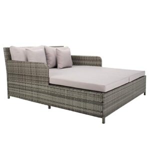 Safavieh PAT7500B Outdoor Collection Cadeo Grey Cushion Daybed