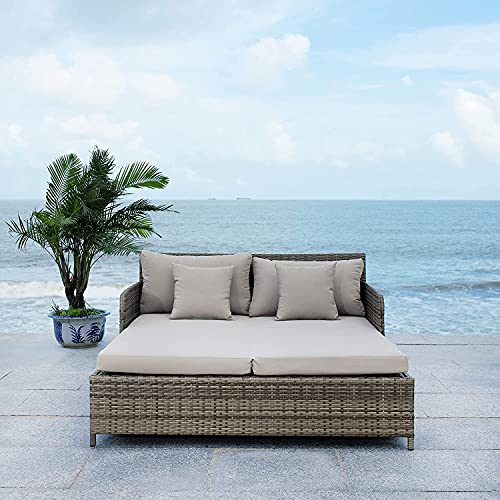 Safavieh PAT7500B Outdoor Collection Cadeo Grey Cushion Daybed