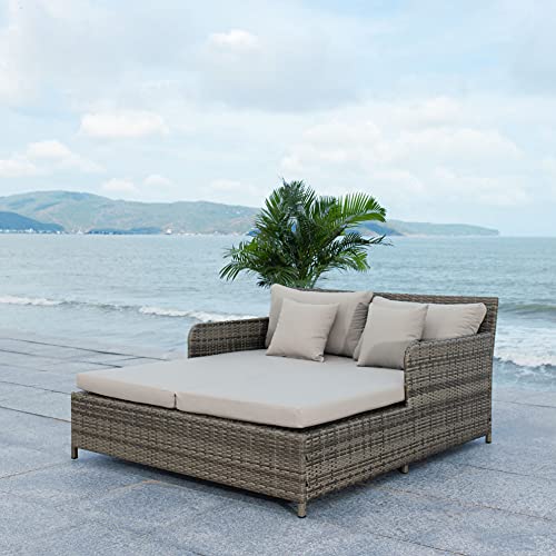 Safavieh PAT7500B Outdoor Collection Cadeo Grey Cushion Daybed