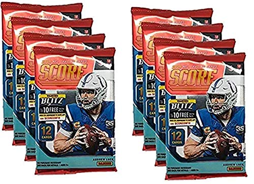 2019 Panini Score NFL Football Retail 8 Sealed Packs Lot of 12 cards each Pack. 96 CARDS IN ALL Loaded with Rookies such as Daniel Jones, Kyler Murray, DK Metcalf, Josh Jacobs, and Hunter Renfrow and Mega Stars Patrick Mahomes and Tom Brady.. Chase Autogr