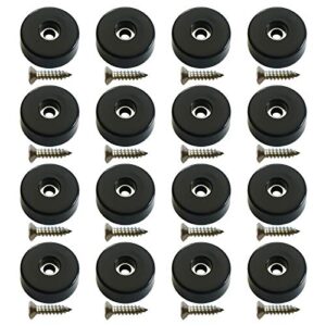 16 cutting board rubber feet with stainless steel screws & washer, (size: 1” w x 0.35” h), premium soft grips for appliances, furniture, electronics - non marking, non slip, anti-skid material