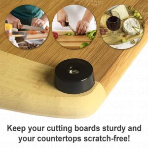 16 Cutting Board Rubber Feet with Stainless Steel Screws & Washer, (Size: 1” W x 0.35” H), Premium Soft Grips for Appliances, Furniture, Electronics - Non Marking, Non Slip, Anti-Skid Material