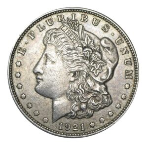 1921 p morgan silver dollar graded fine to extra fine circulated