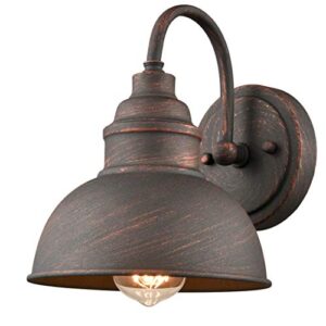 diryzon eul rustic gooseneck wall sconce outdoor/indoor farmhouse porch light 1-light barn bedside wall light in antique copper finish for patio front door