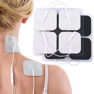 lotfancy tens unit replacement pads, 80pcs 2" x 2" adhesive electrodes pads for muscle stimulator massager, reusable electrotherapy pads