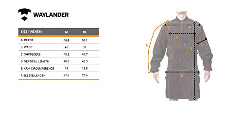 Waylander OTTAR Leather Welding Shop Apron for Men; Long Heavy Duty Work Apron