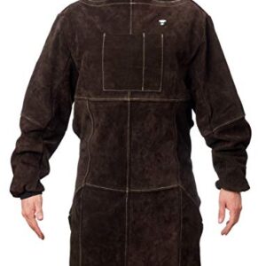 Waylander OTTAR Leather Welding Shop Apron for Men; Long Heavy Duty Work Apron