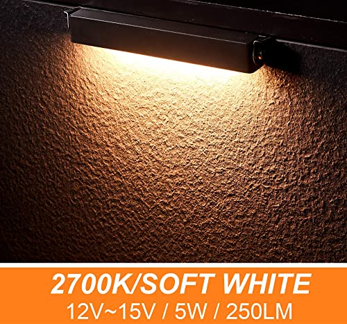 CLOUDY BAY [6 Pack] 7 Inch 12V-15 VAC/DC Low Voltage Hardscape Lighting Paver Light,Retaining Wall Lights Outdoor,IP65 Waterproof, 5W 2700K Soft White,Frost Lens Deck Step Light