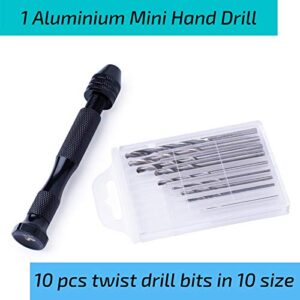 Mr. Pen- Hand Drill with 10 Drill Bits (0.6-3.0mm), Jewelry Drill, Resin Drill, Mini Drill, Hand Drill for Jewelry Making, Pin Vise Hand Drill, Hand Drill for Resin, Micro Drill Bit, Mini Drill Set