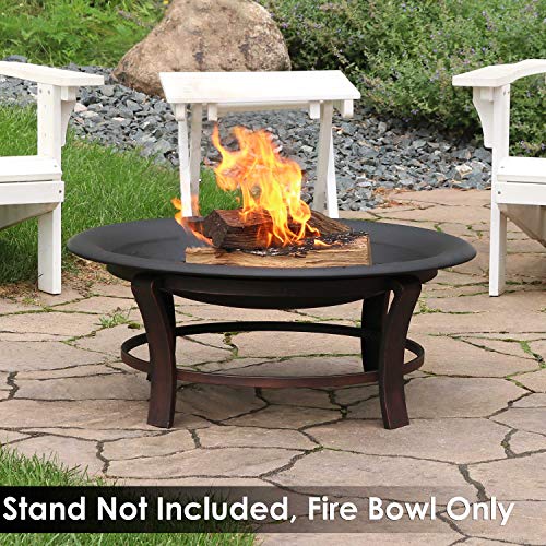 Sunnydaze Steel Replacement Fire Bowl for DIY or Existing Fire Pits - Black High-Temperature Paint Finish - 32-Inch