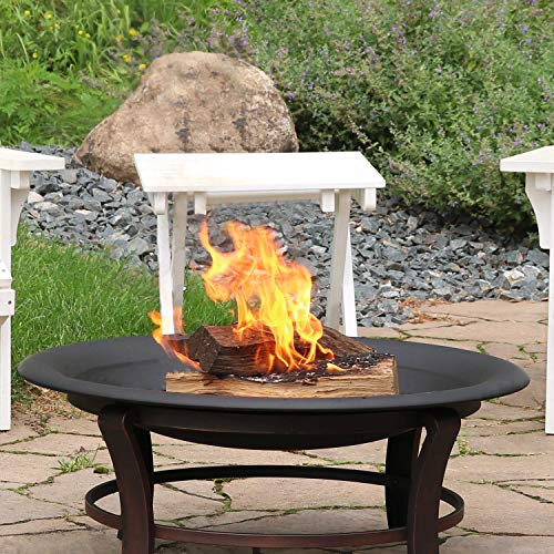 Sunnydaze Steel Replacement Fire Bowl for DIY or Existing Fire Pits - Black High-Temperature Paint Finish - 32-Inch