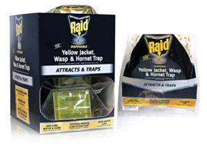 raid yellow jacket and wasp trap (3-pack), outdoor wasp trap, disposable wasp and yellow jacket trap bag with food-based attractant