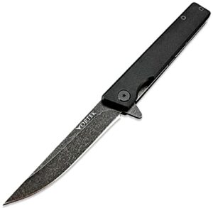 vortek vanguard: sleek designed edc folding pocket knife, 8cr13mov blade, fiberglass g10 handles, ball bearing pivot