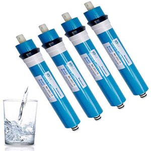 huining 75gpd ro membrane ulp1812/2012 residential reverse osmosis membrane water filter cartrige replacement for home drinking water filtration system household under sink water purifier (4 pack)