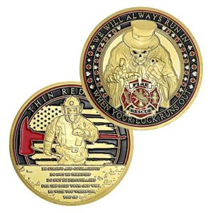 firefighters challenge coin thin red line fire dept.
