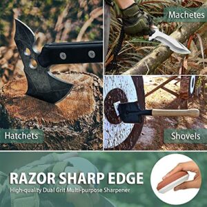 NedFoss Axe/Hatchet Sharpening Puck Whetstone Knife Sharpening Stone, Dual Grit Multi-Purpose Sharpener with Sheath