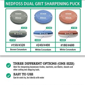 NedFoss Axe/Hatchet Sharpening Puck Whetstone Knife Sharpening Stone, Dual Grit Multi-Purpose Sharpener with Sheath