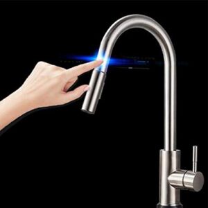 stainless steel nikle brushed touch free automatic sensor kitchen sink faucet chrome single hole mixer tap