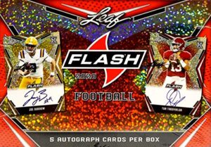 2020 leaf flash football box (five autograph cards)