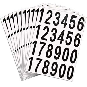 outus 240 pieces 10 sheets numbers stickers mailbox numbers self adhesive vinyl numbers for residence and mailbox signs (2 inch, black on white)
