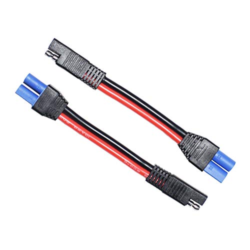 LIXINTIAN (2-Pack) SAE to EC5 Male Plug Quick Connection Adapter Connector, Suitable for Solar Battery Car Battery -10AWG 15cm