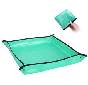 plant transplanting repotting mat foldable garden work cloth waterproof thicken gardening mat change soil watering pads for indoor bonsai succulents plant care (100x100cm/39.37"x39.37")