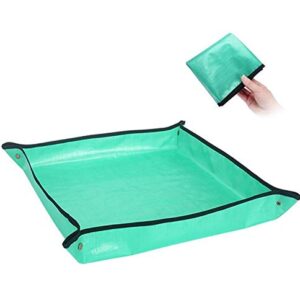 Plant Transplanting Repotting Mat Foldable Garden Work Cloth Waterproof Thicken Gardening Mat Change Soil Watering Pads for Indoor Bonsai Succulents Plant Care (100x100cm/39.37"x39.37")