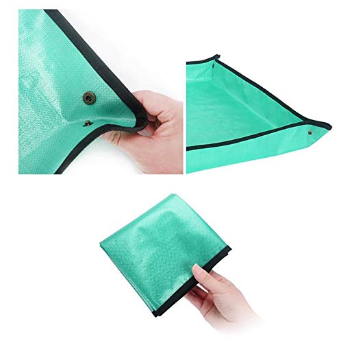 Plant Transplanting Repotting Mat Foldable Garden Work Cloth Waterproof Thicken Gardening Mat Change Soil Watering Pads for Indoor Bonsai Succulents Plant Care (100x100cm/39.37"x39.37")