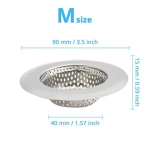 KUFUNG Sink Strainer,2 Pack Basket Stainless Steel Bathroom Sink, Utility, Slop, Kitchen and Lavatory Sink Drain Strainer Hair Catcher (3.5 inch)