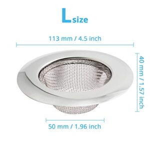 KUFUNG Sink Strainer, Basket Stainless Steel Bathroom Sink, Utility, Slop, Kitchen and Lavatory Sink Drain Strainer Hair Catcher (4.5 inch)…