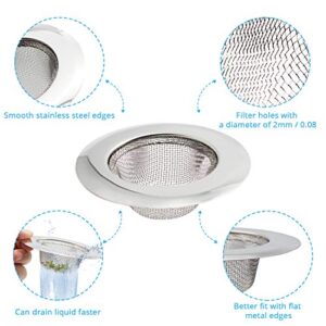 KUFUNG Sink Strainer, Basket Stainless Steel Bathroom Sink, Utility, Slop, Kitchen and Lavatory Sink Drain Strainer Hair Catcher (4.5 inch)…