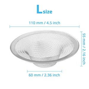 KUFUNG Sink Strainer, Basket Stainless Steel Bathroom Sink Stopper, Utility, Slop, Kitchen and Lavatory Sink Drain Strainer Hair Catcher (4.5 inch)